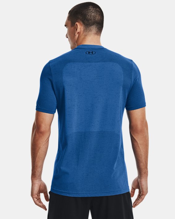 Men's UA Seamless Short Sleeve, Blue, pdpMainDesktop image number 1